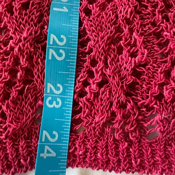 NWT Coldwater Creek Women’s Linen/Cotton Crochet Sweater Shrug, Raspberry PXL - Picture 8 of 10